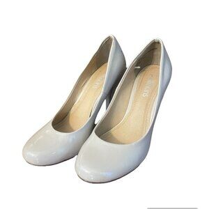 Neutral Beige Cream Patent High Heels Pumps Shoes